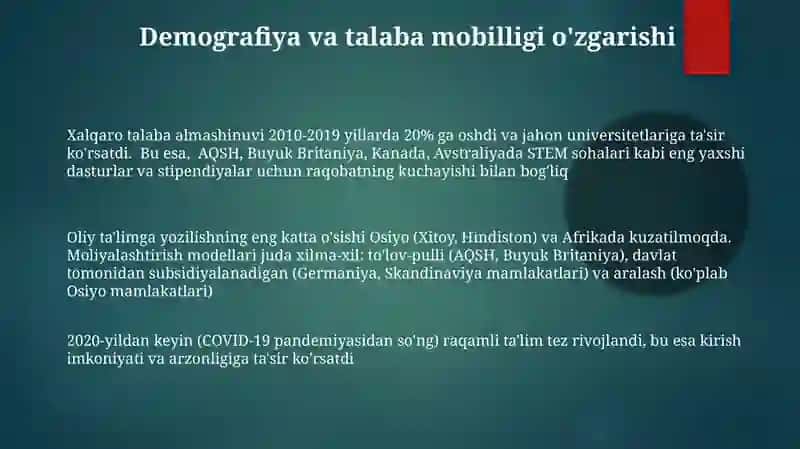 Xorijiy davlatlarda zamonaviy oliy ta'lim holati 3