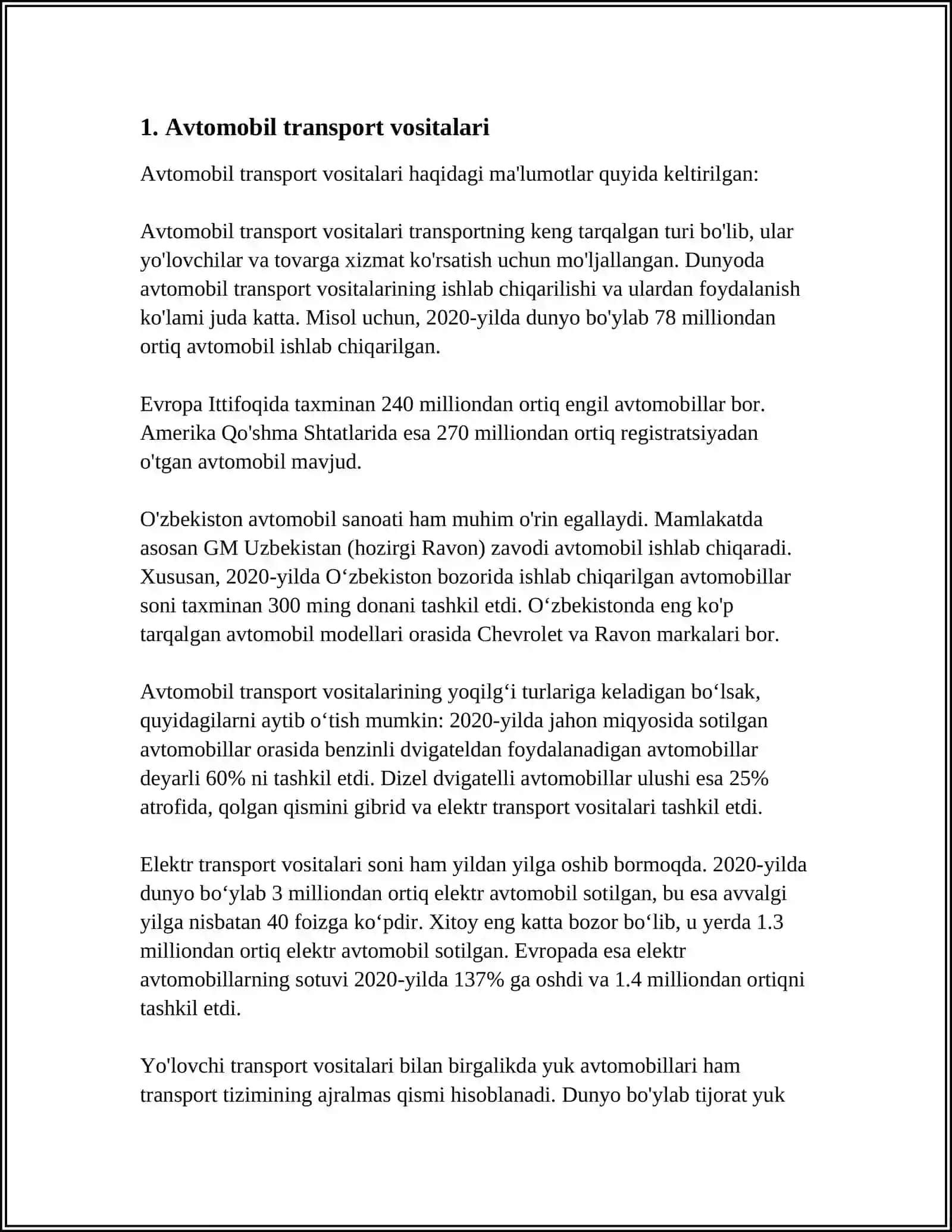 PAXTA TOZALASH KORXONALARIDA ISHLATILADIGAN TRANSPORT VOSITALARI 3