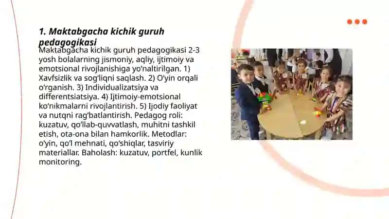 Maktabgacha kichik guruh pedagogikasi 3