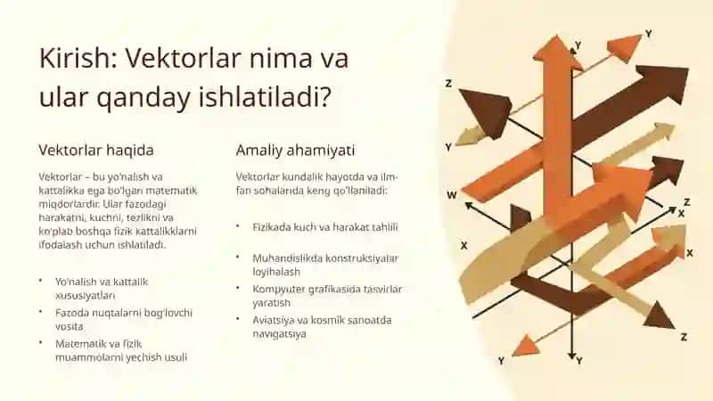 Ikki vektor orasidagi burchak va ularning skalar ko‘paytmasi 1 3