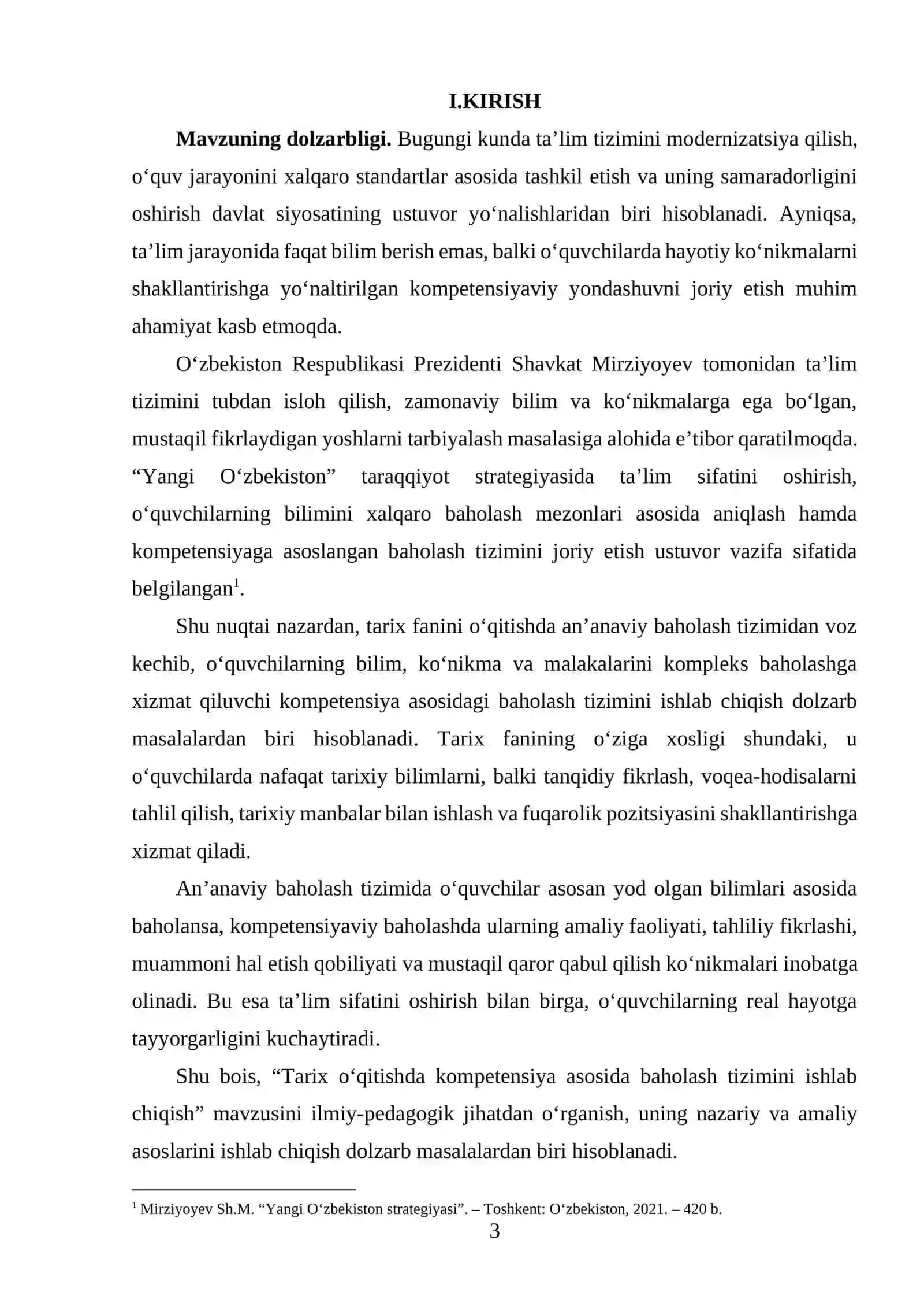 Tarix oʻqitishda kompetensiya asosida baholash tizimini ishlab chiqarish 3
