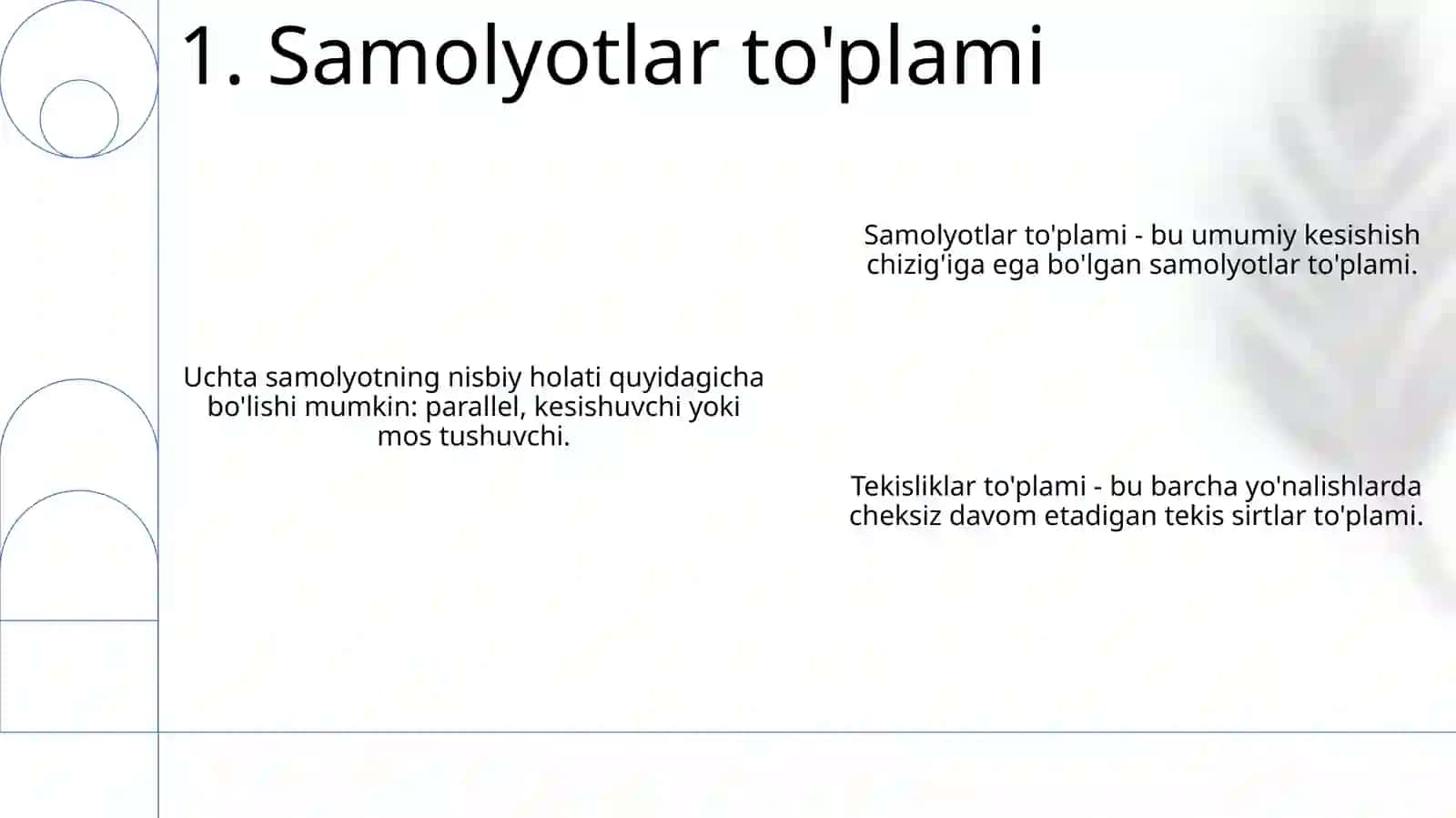 Tekisliklar dastasi 3