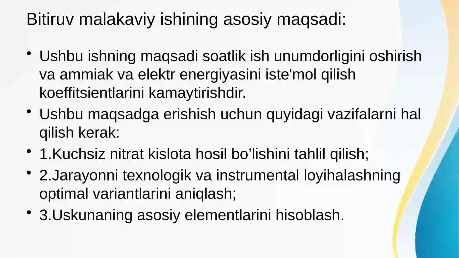 Yiliga 450000 tonna nitrat kislota ishlab chiqarish uchun kontakt apparatini tanlash va hisoblash 3