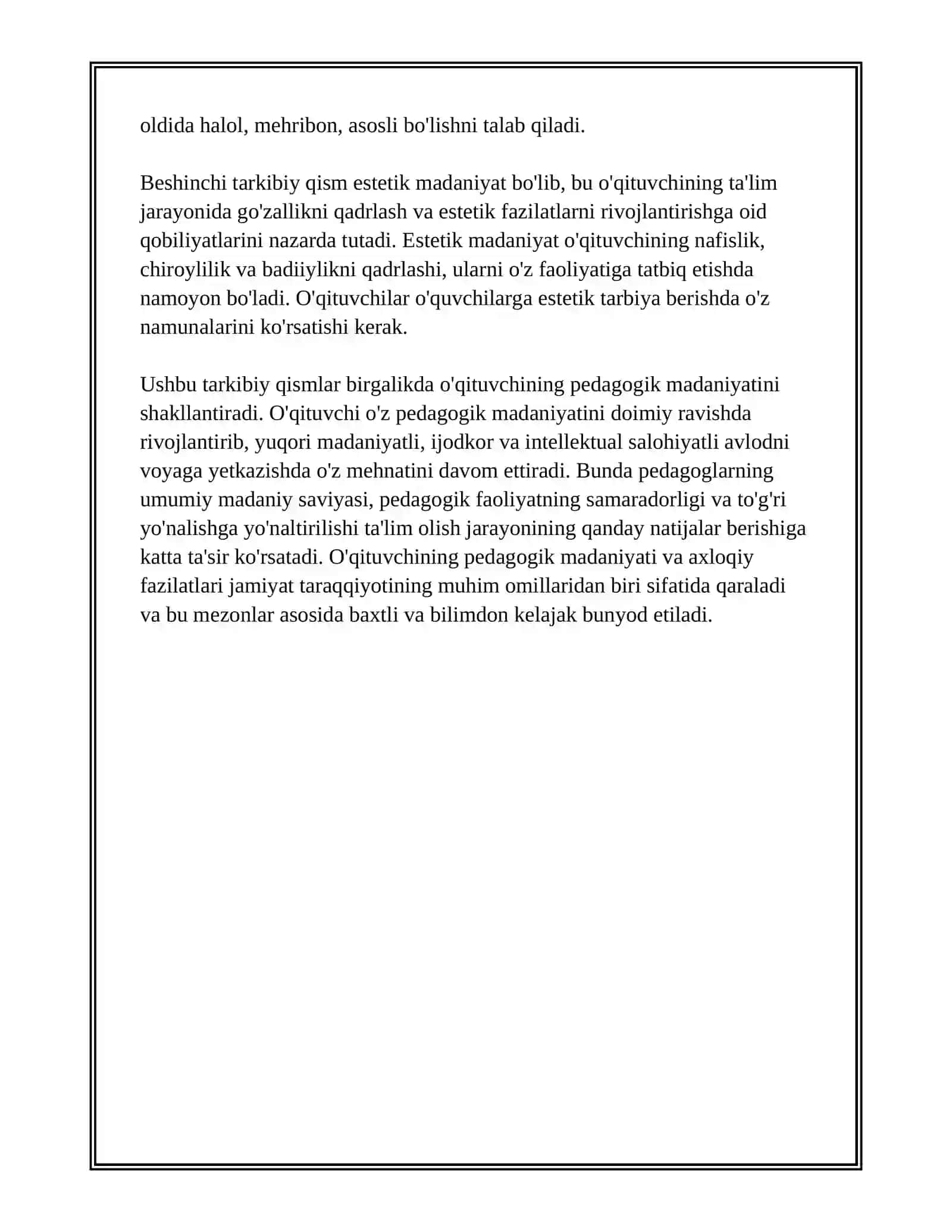 O'QITUVCHINING PEDAGOGIK MADANIYATI VA AXLOQIY FAZILATLARI 3