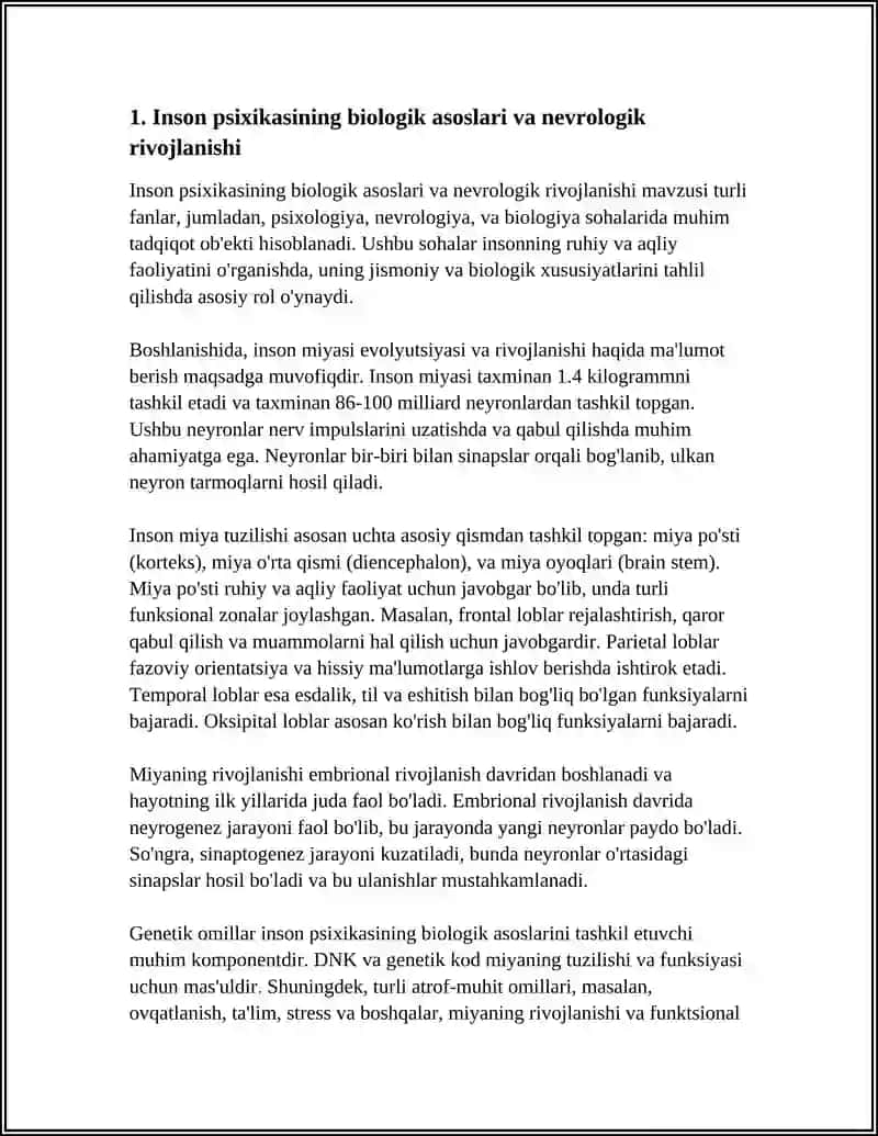 ODAM PSIXIKASINING PAYDO BO‘LISHI VA TARAQQIYOTI. ONG TURLARINING PSIXOLOGIK TAVSIFI 3