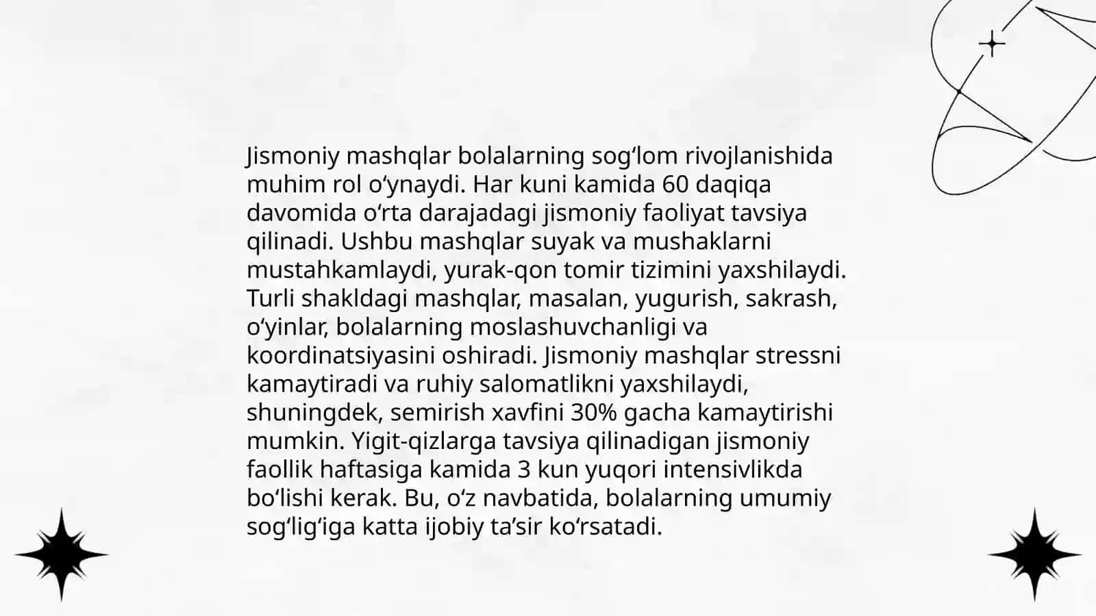Jismoniy rivojlanishi mashqlari 3