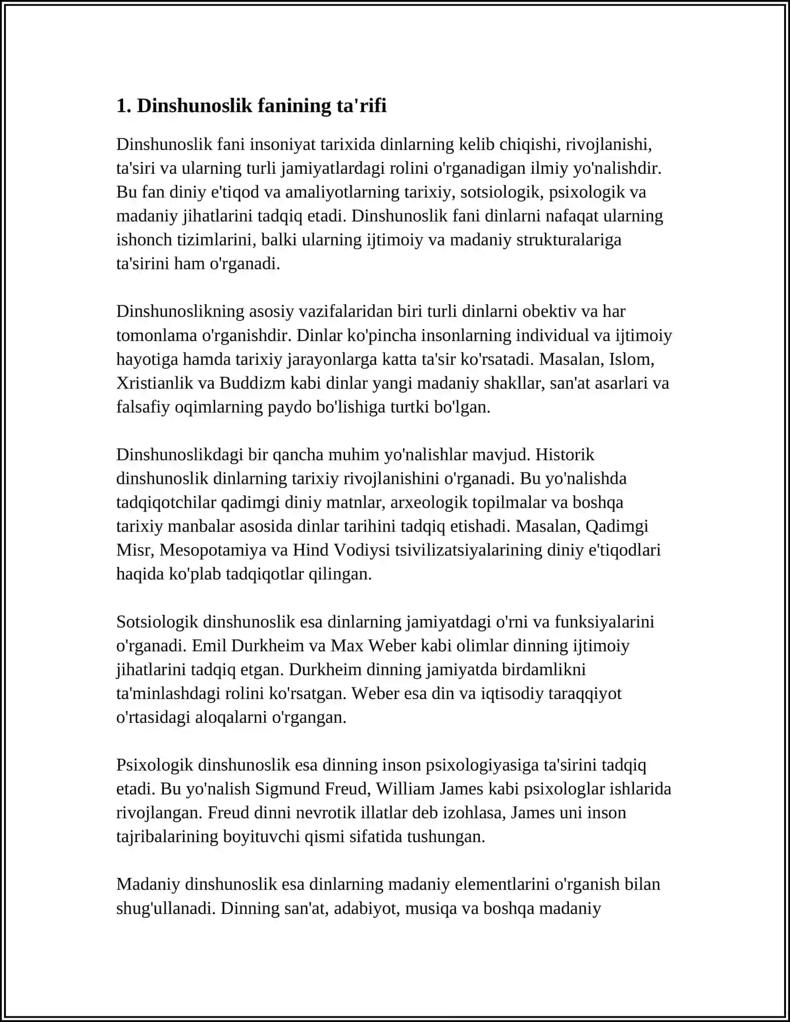 DINSHUNOSLIK FANINING PREDMETI, MAQSADI VA VAZIFALARI 3