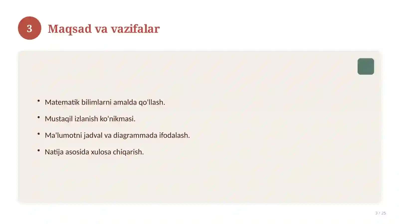 Matematika fanidan 11-sinf loyiha ishi 3