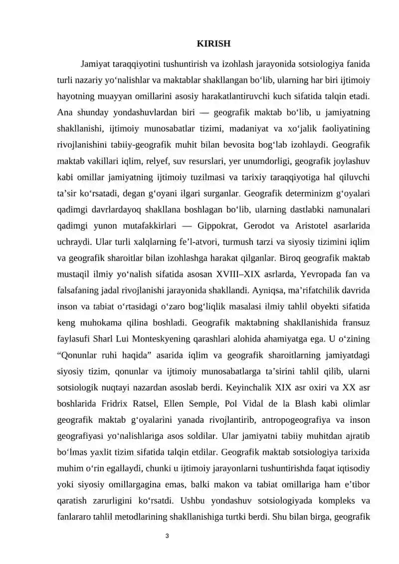 Geografik maktab va uning sotsiologiya tarixida tutgan oʻrni 3