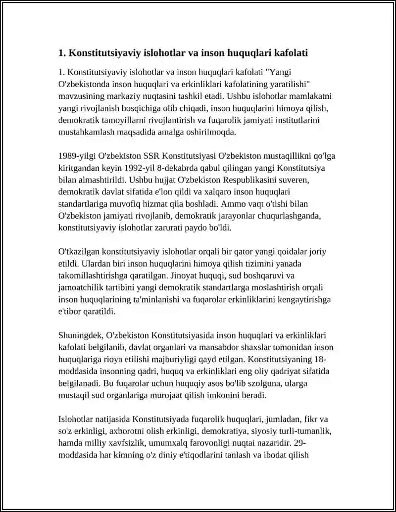 Yangi O‘zbekistonda inson huquqlari va erkinliklari kafolatining yaratilishi 3