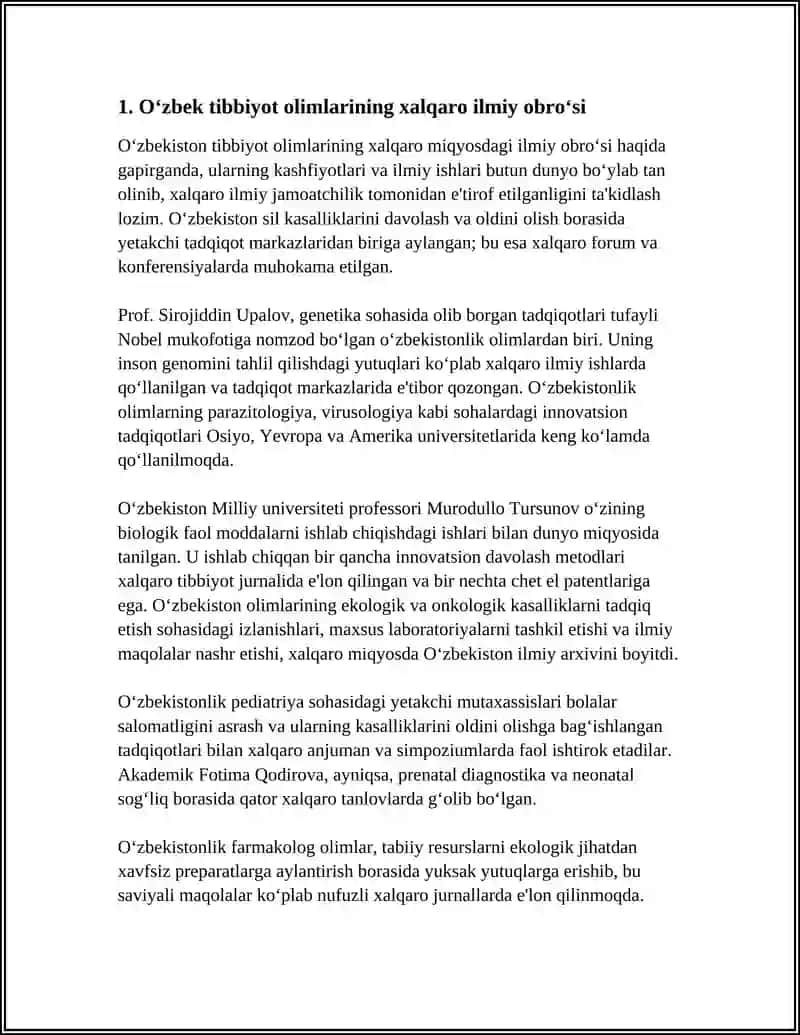 Oʻzbek tibbiyot olimlarining xalqaro ilmiy obroʻsi 3