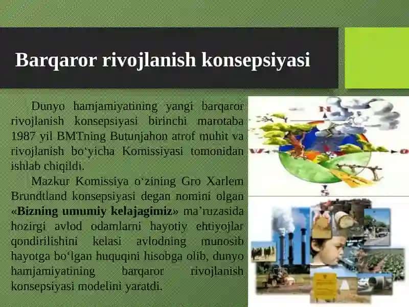 Barqaror rivojlanish konsepsiyasi tushunchasi 3