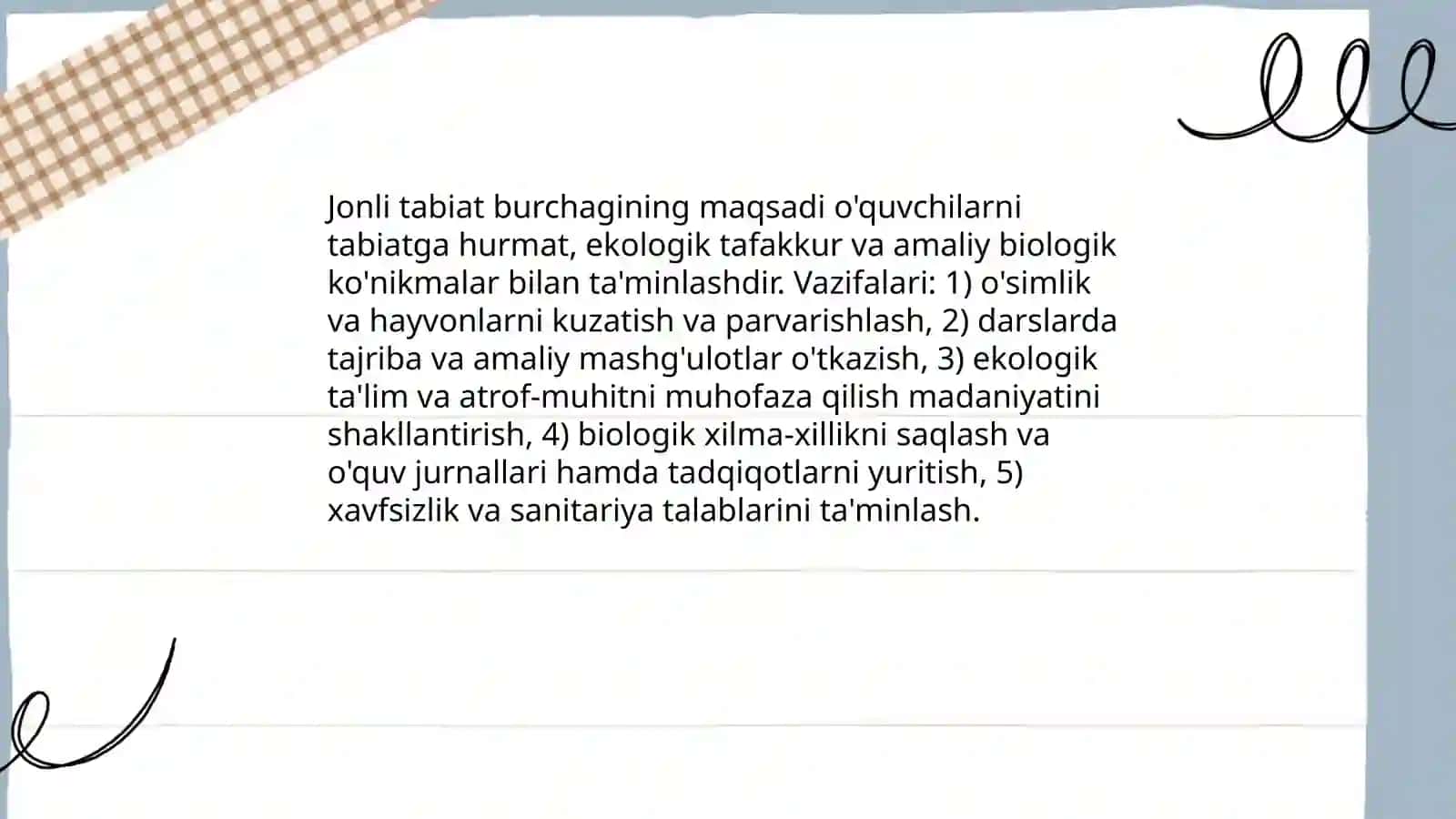 Jonli tabiat burchagi,oʻquv tajriba uchastkasi va ularni tashkil etish 3