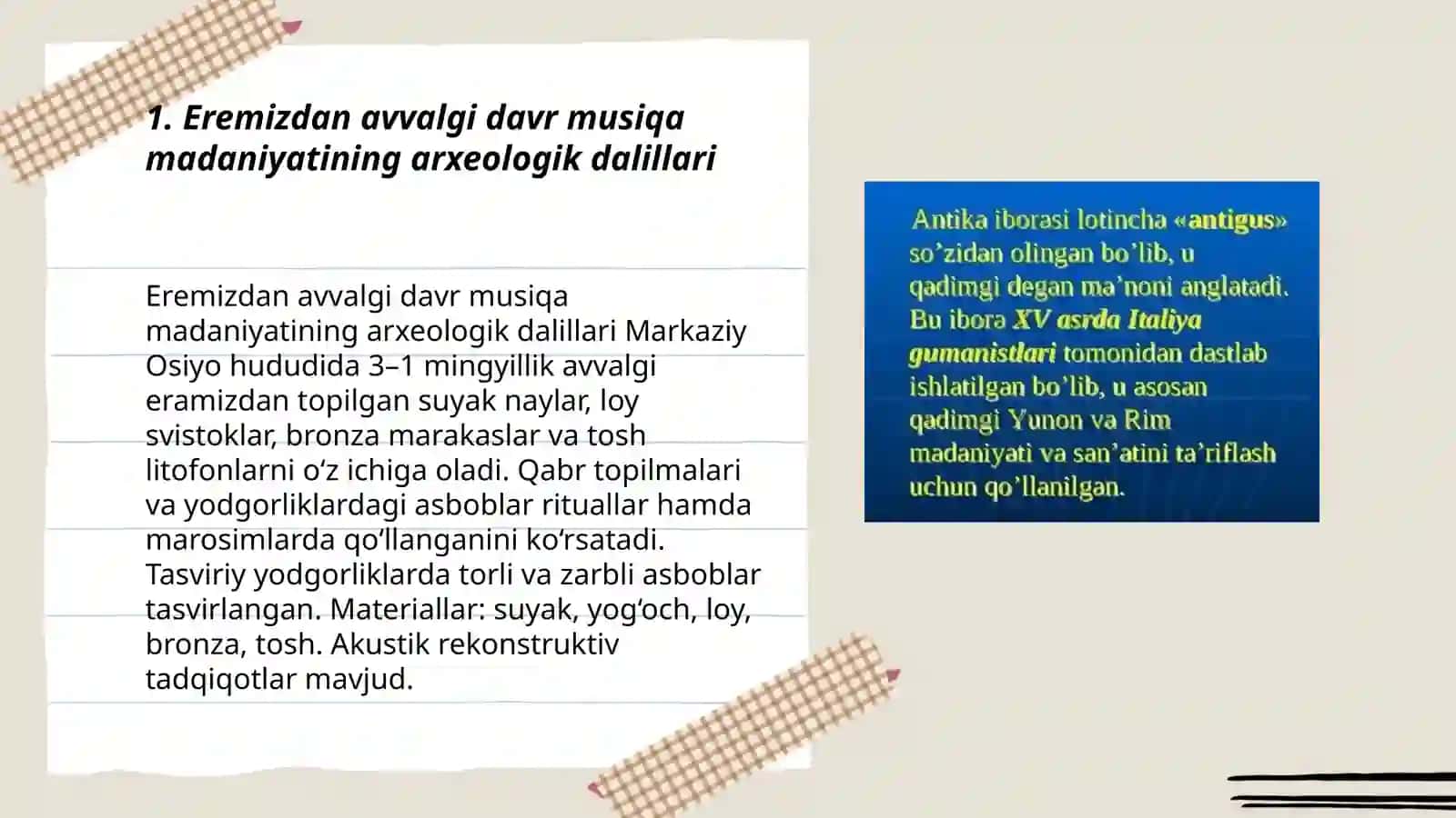 Qadimgi davr musiqa madaniyati eramizdan avvalgi 3