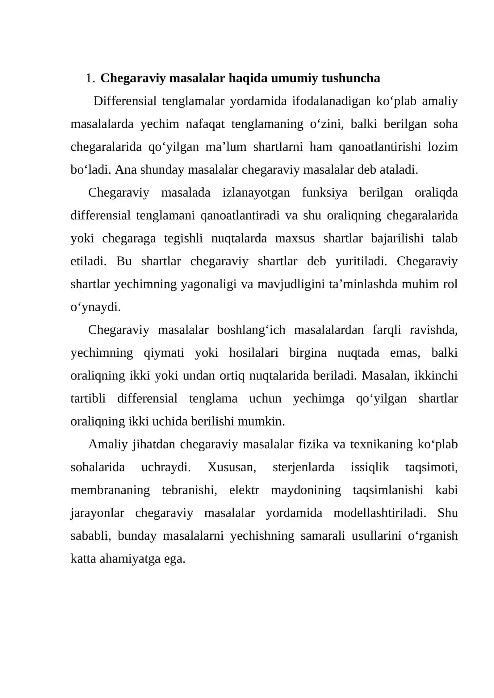 Chegaraviy masalani yechishning ortogonal va differensial haydash usuli 3