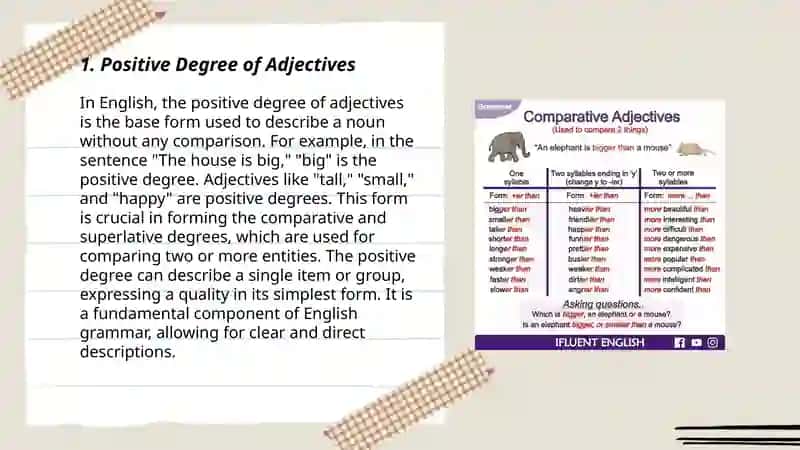 Degrees of adjectives 3