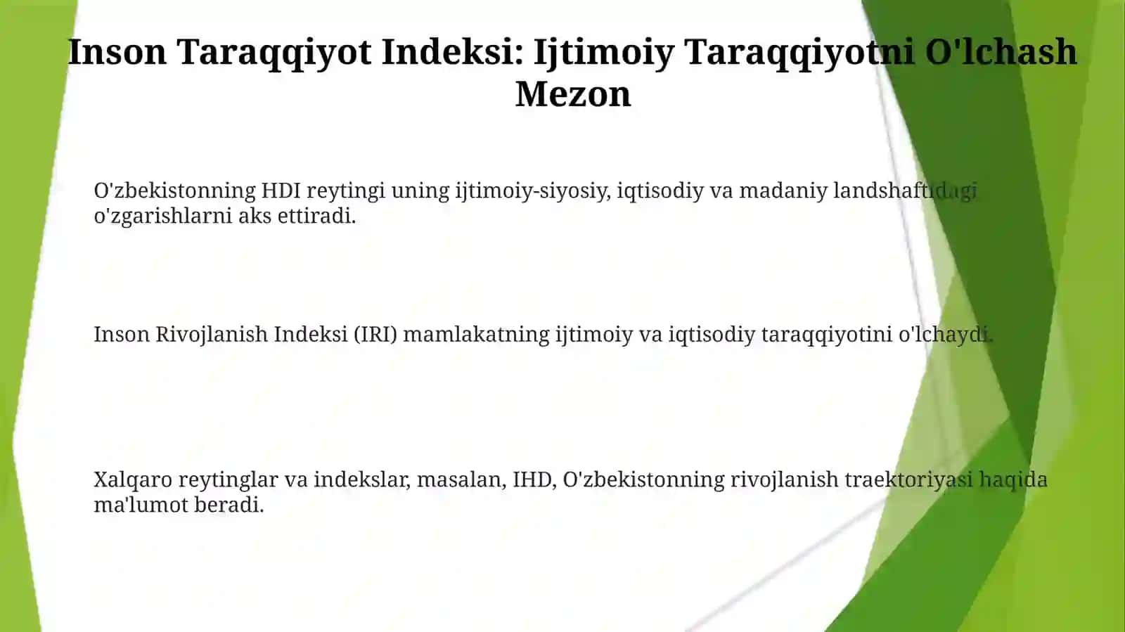 Yangi Oʻzbekiston ijtimoiy-siyosiy, iqtisodiy va madaniy hayotidagi oʻzgarishlarning xalqaro reyting va indekslarda aksetishi 3
