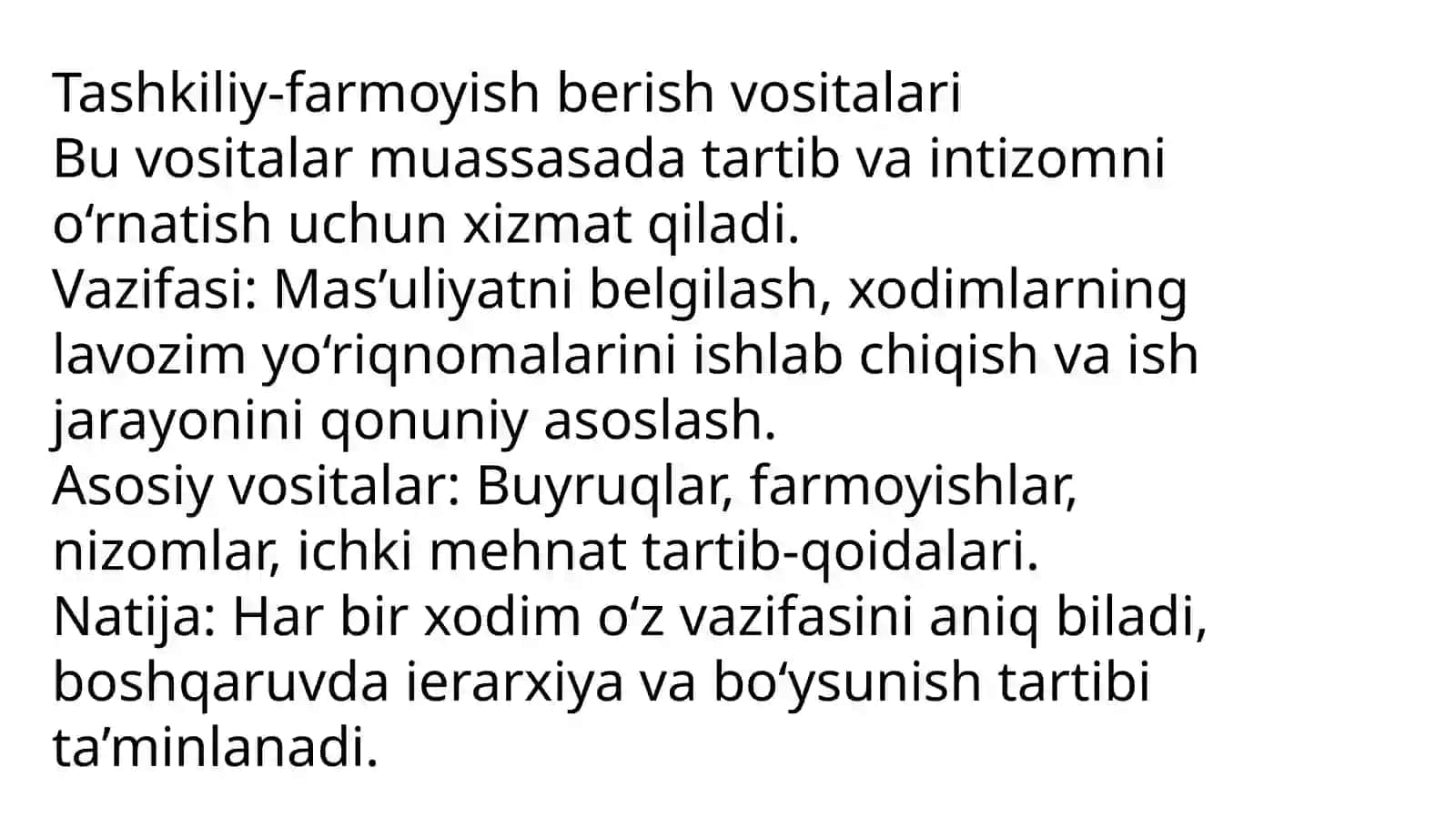 Boshqaruv vositalarining vazifalari 3