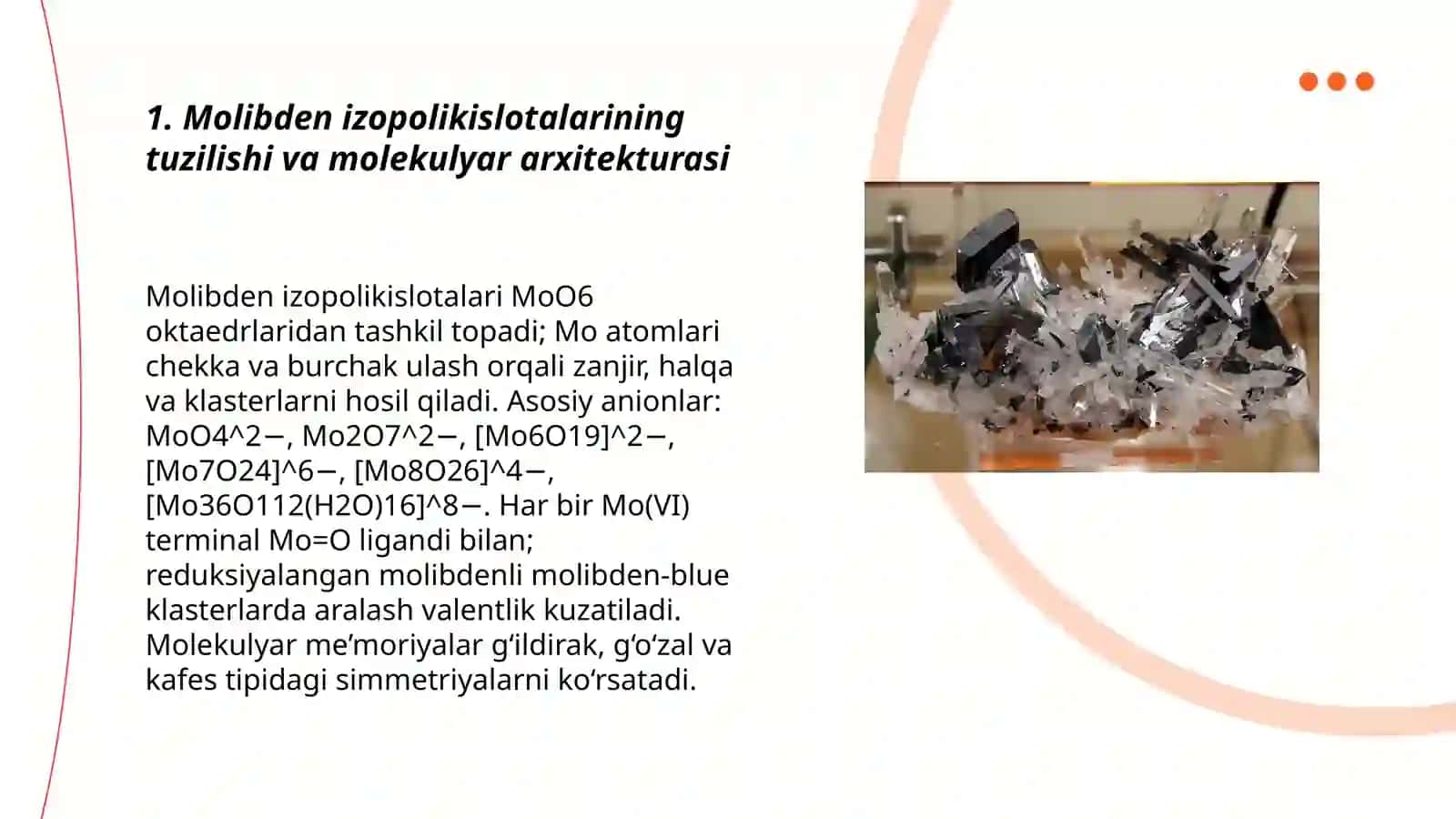Molibden va volframning izopolikislotalari va geteropokislotalari 3
