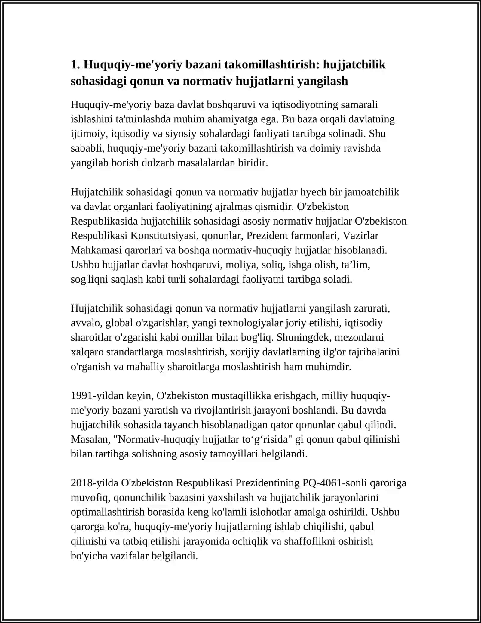 O'ZBEKISTON RESPUBLIKASIDA HUJJATCHILIKNI TAKOMILLASHUVI 2025-2026-O'QUV YILI 3