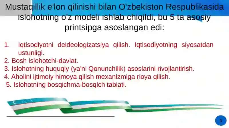 MUSTAQILLIK YILLARIDA O‘ZBEKISTONDAGI IJTIMOIY-IQTISODIY  O‘ZGARISHLAR 3