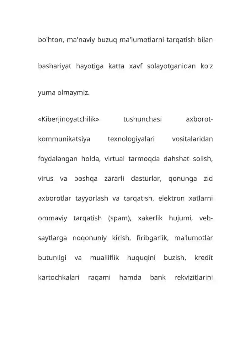 Kiberjinoyatchilik va uni keng tarqalishining sabablari 3