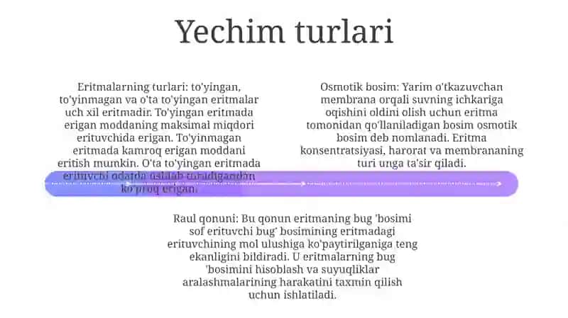 Eritmalar. Eritma Turlari. Osmos Hodisasi. Raul Qonuni. 3