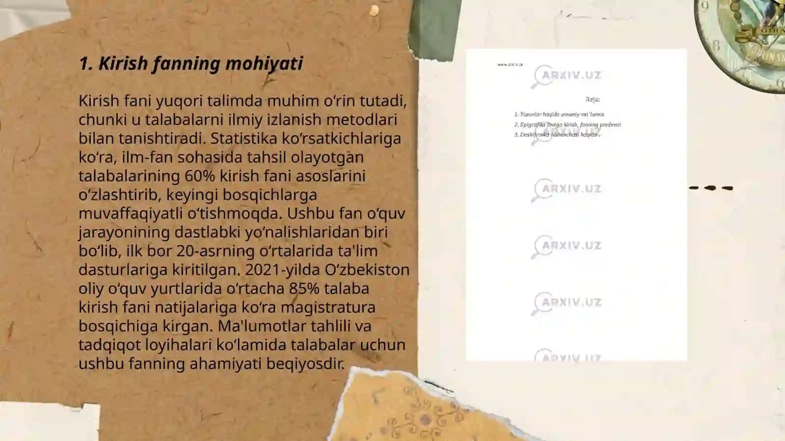 Kirish Fanning Maqsadi va Vazifasi 3