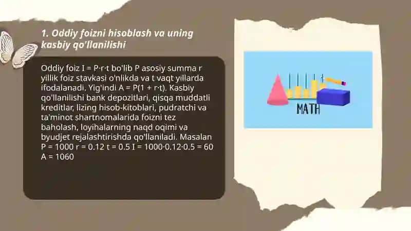Foiz va uning tatbiqiga doir kasbiy mazmunli masalalar 3