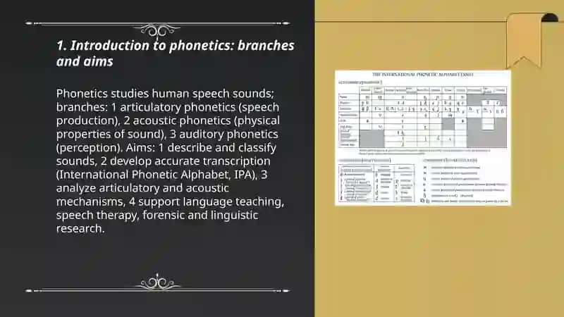 Phonetics as a Linguistic science The international Phonetics Alphabet 3