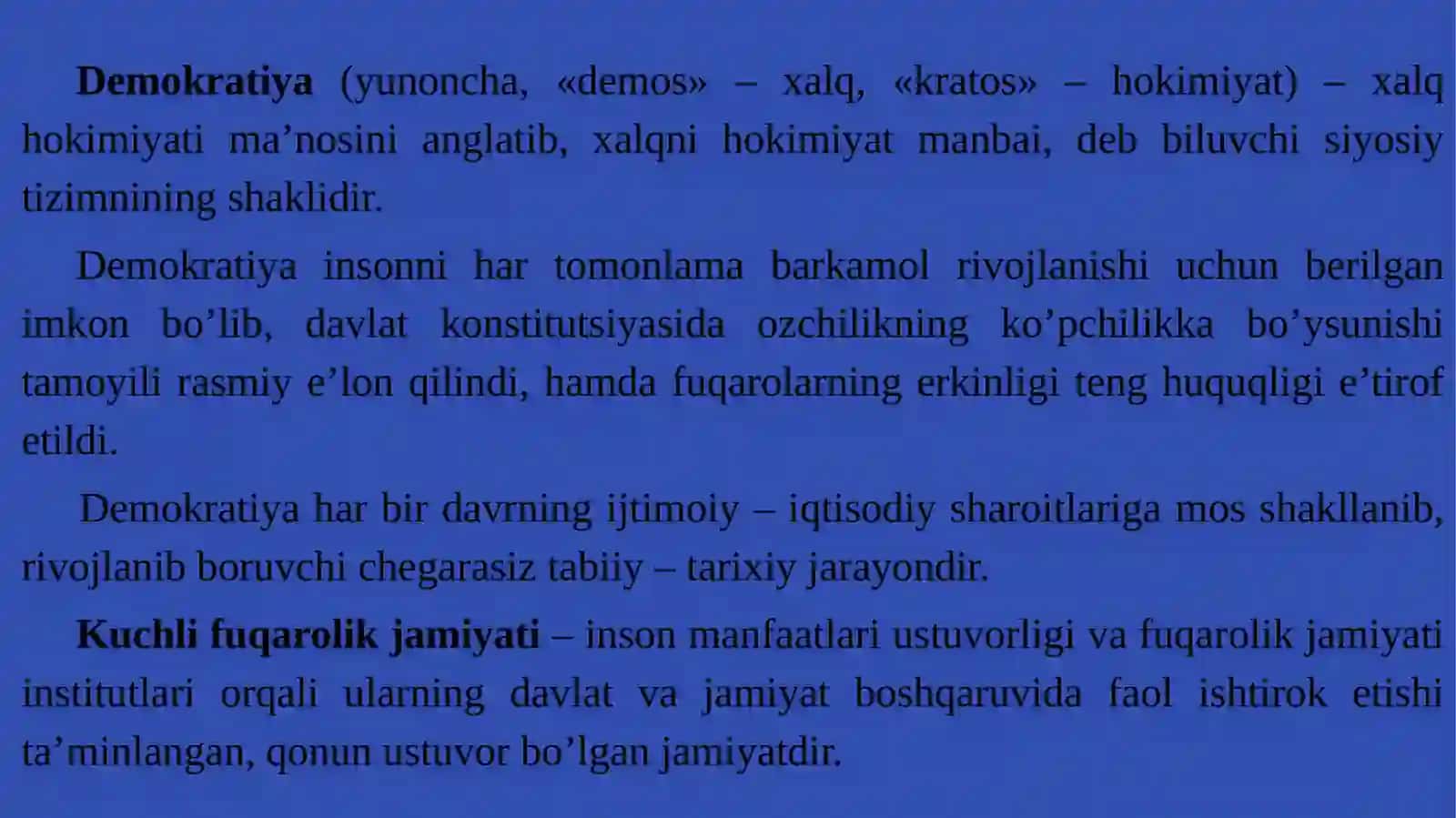 O‘zbekistonda huquqiy demokratik davlat va fuqarolik jamiyati qurish istiqbollari 3
