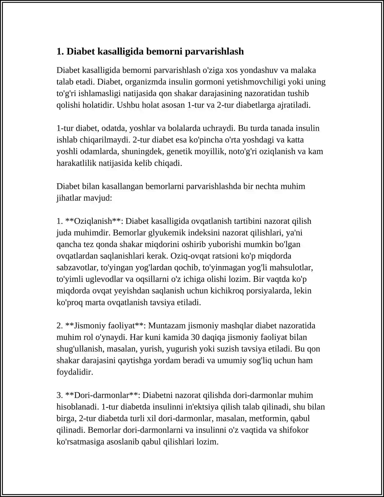 ENDOKRINOLOGIK KASALLIKLARDA BEMORLARNI PARVARISHLASH 3