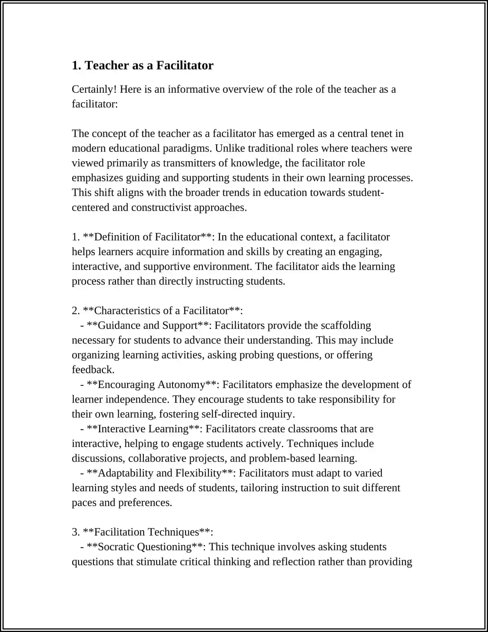Teacher as a Facilitator 3