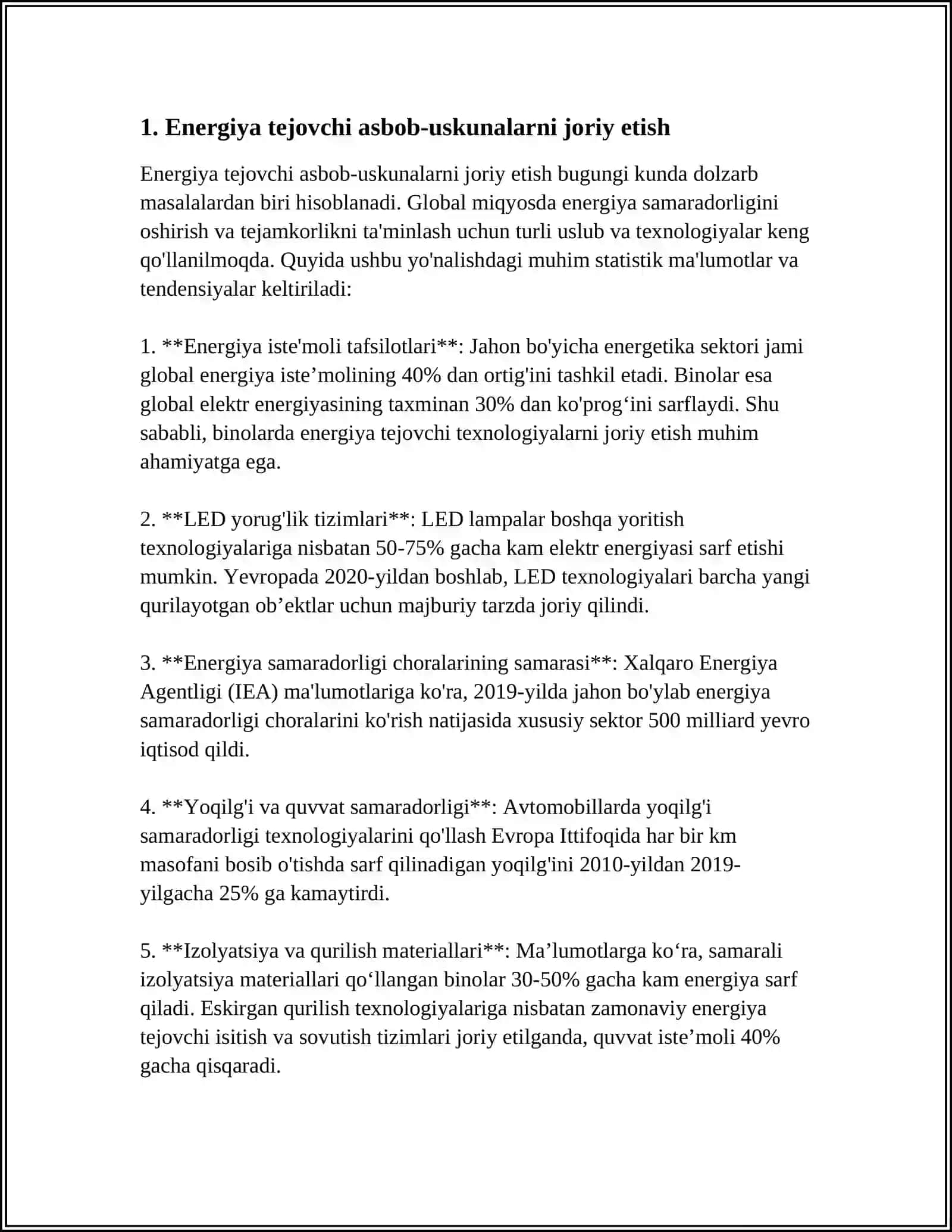 Energiya Tejovchi Asbob-uskunalarni Joriy Etish 3