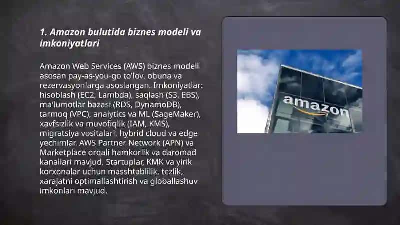 Amazon bulutida biznes imkoniyatlar 3