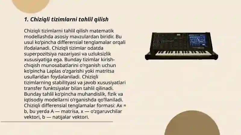 Chiziqli Tizimlarni Tahlil Qilish 3