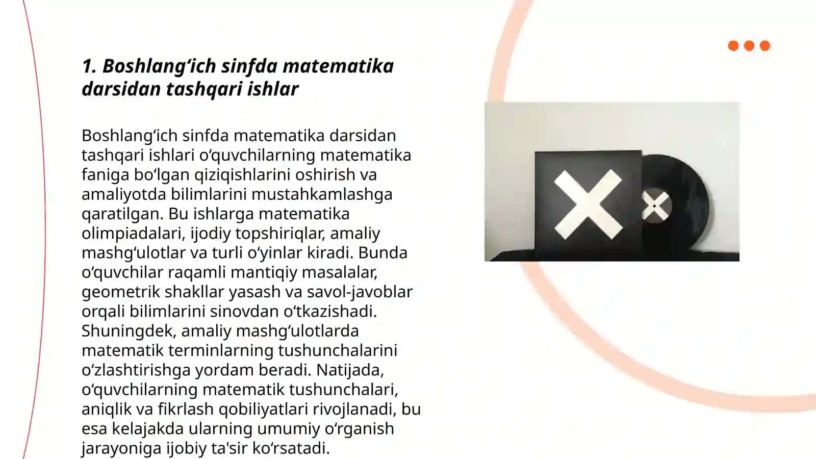 Boshlang‘ich sinfda matematikasan sinfdan tashqari ishni tashkil qilish turlari 3