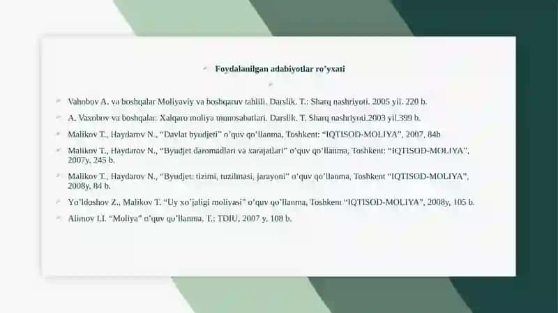 Moliyaviy va moliyaviy texnologiyalari yo‘nalishi bitiruvchisi 3