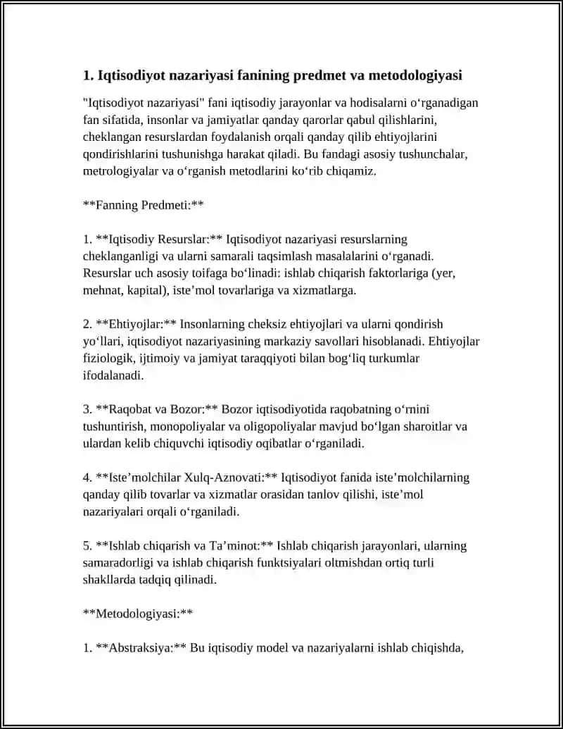 IQTISODIYOT NAZARIYASI FANIGA KIRISH 3