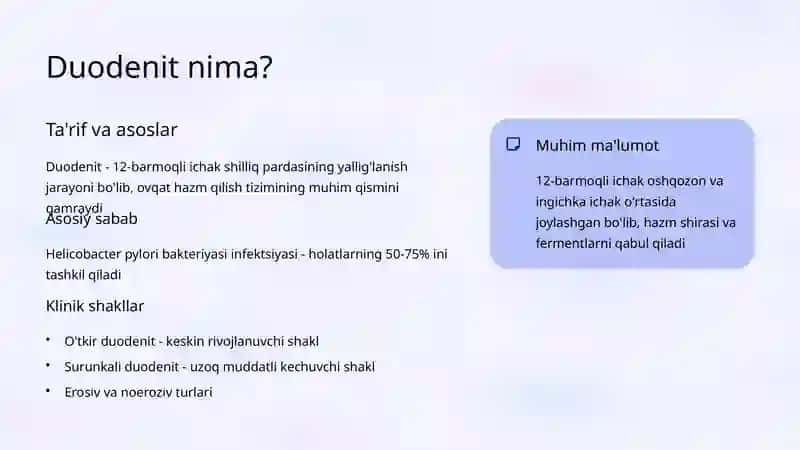 Duodenit va Ichak Kasalliklari Propedevtikasi 3
