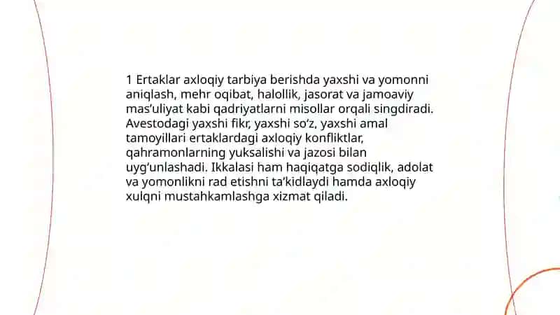 Avesto va xalq pedagogikasi gʻoyalaridagi uygʻunlik 3