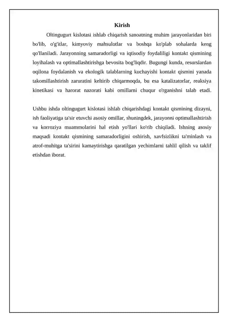 Sulfat kislota ishlab chiqarishning kontakt bo'limi 3