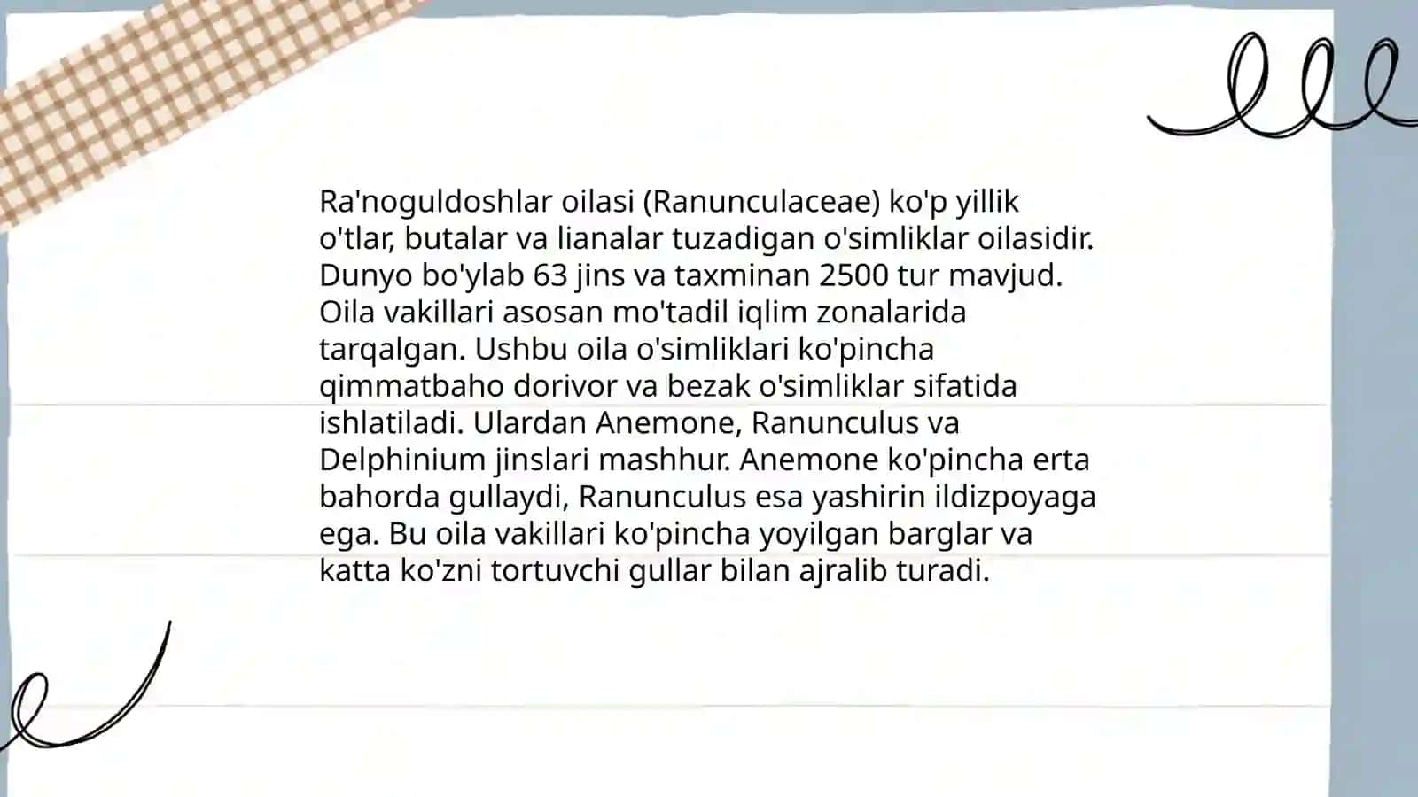 Ra'noguldoshlar oilasi manzarali vakillari va ular asosida lantshaft kompozitsiyalari tuzish 3