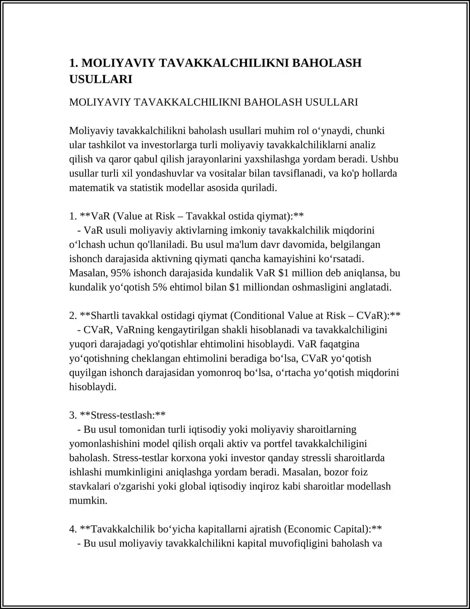 MOLIYAVIY TAVAKKALCHILIKNI MODELLASHTIRISHDA FUNKSIONAL QATORLARNING TATBIQLARI 3