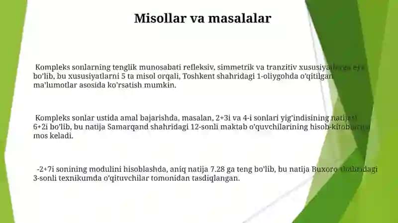 Kompleks Sonlar Ustida Amalar 3