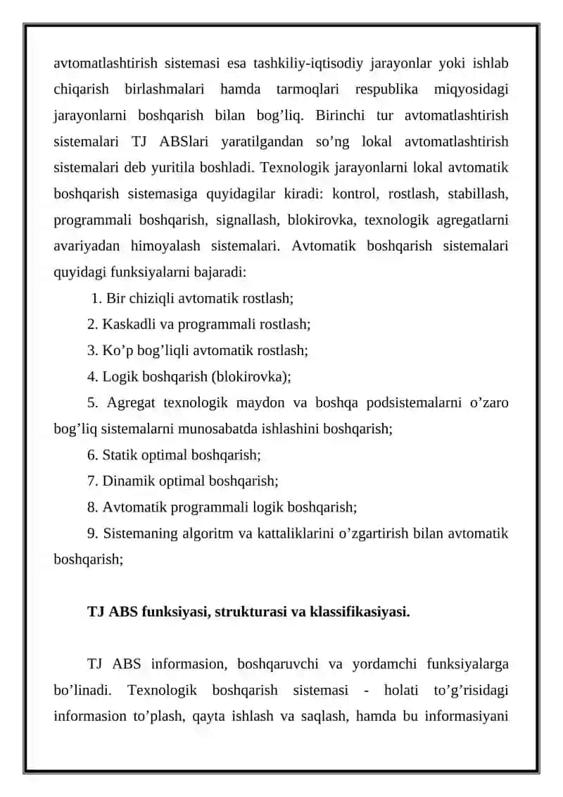 Avtomatik rostlash sistemasining strukturasi va klassifikatsiyasi 3