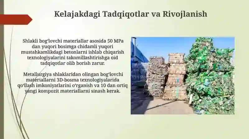 Metallurgiya Shlaklaridan Olingan Bog'lovchi Materiallar Ta'rifi 3