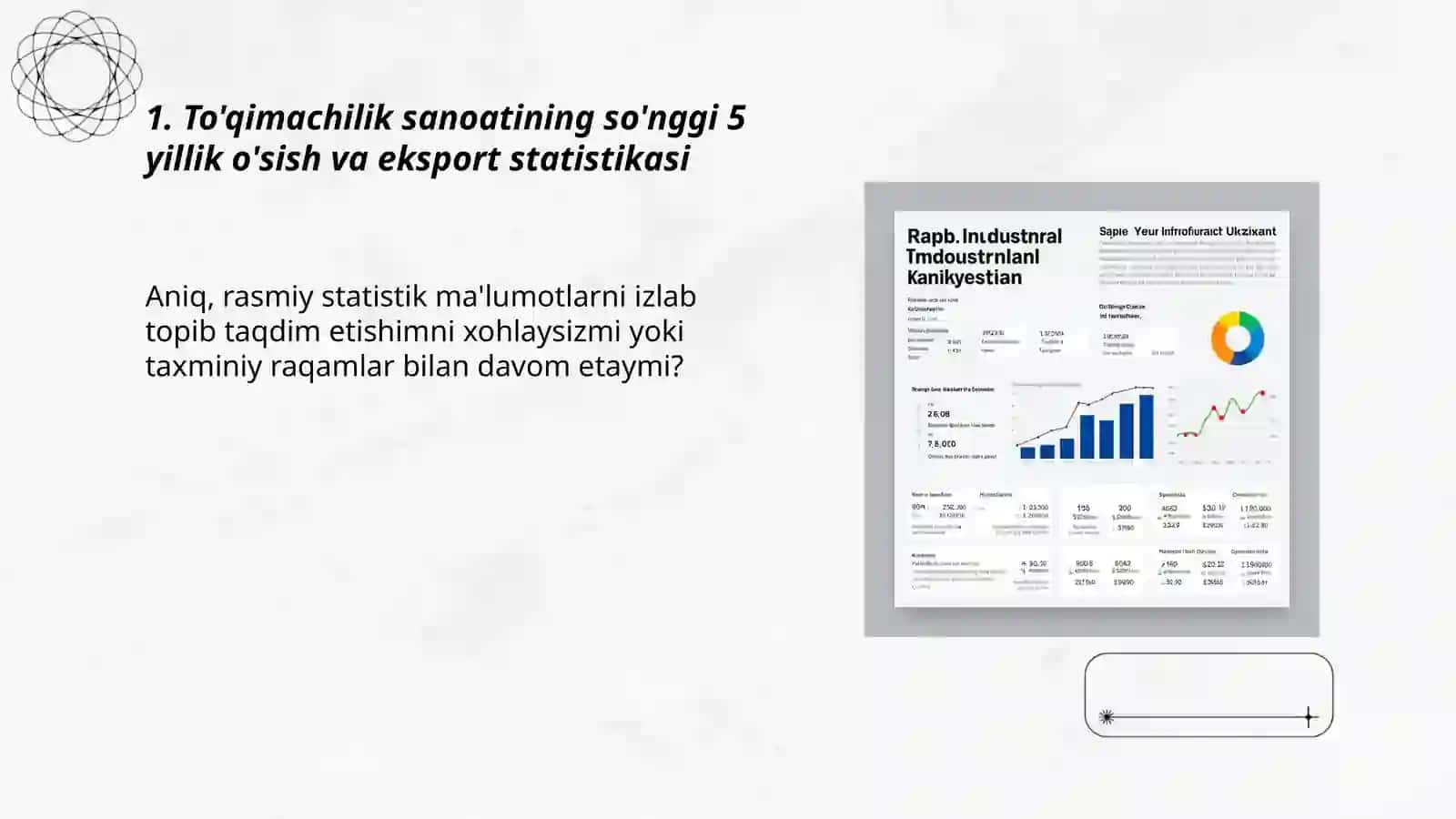 O'zbekiston sanoatida 5 yil davomida jadal o'zgargan sohalarni statistikasi 3