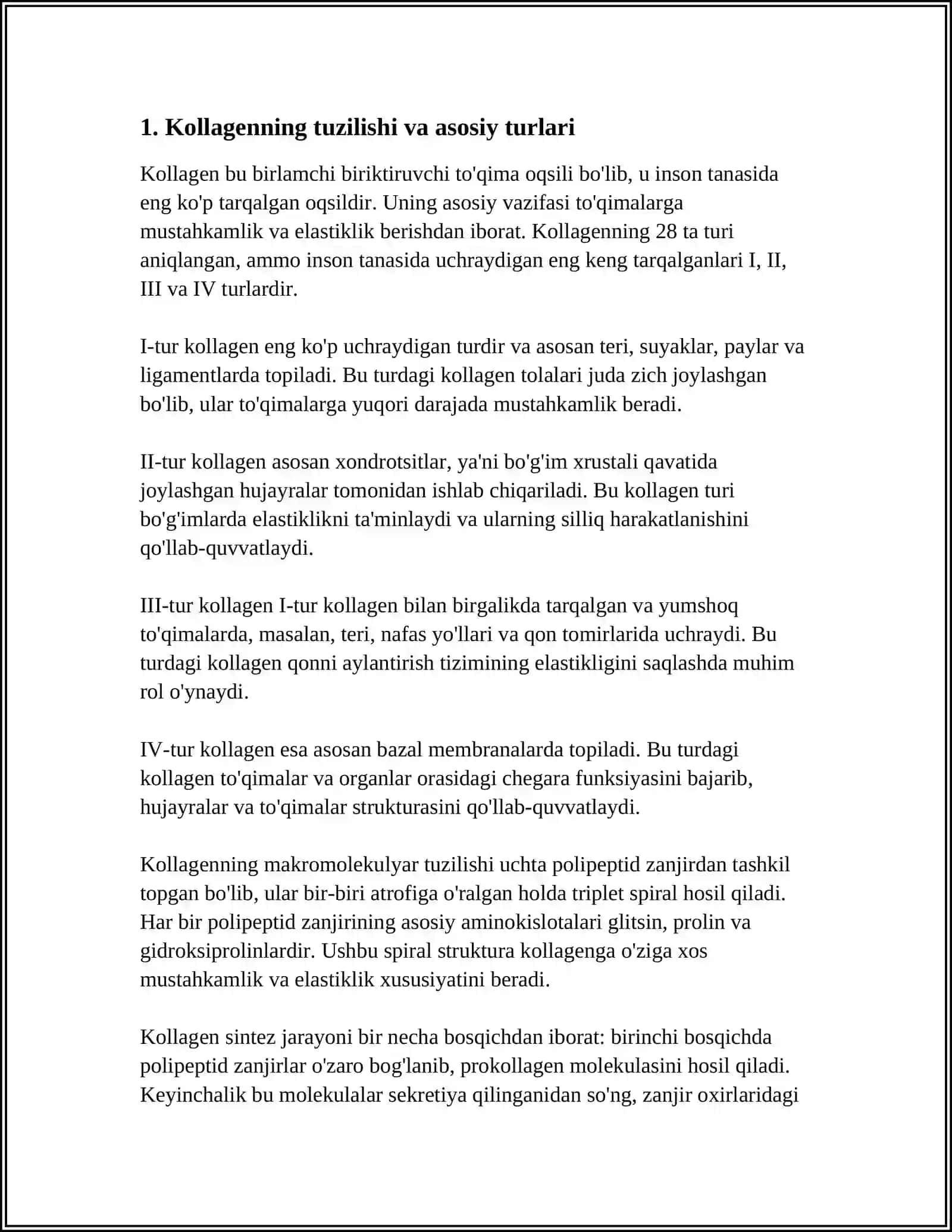 KOLLAGEN VA ELASTIN SINTEZI. ULARNING KASALLIKLARI 3