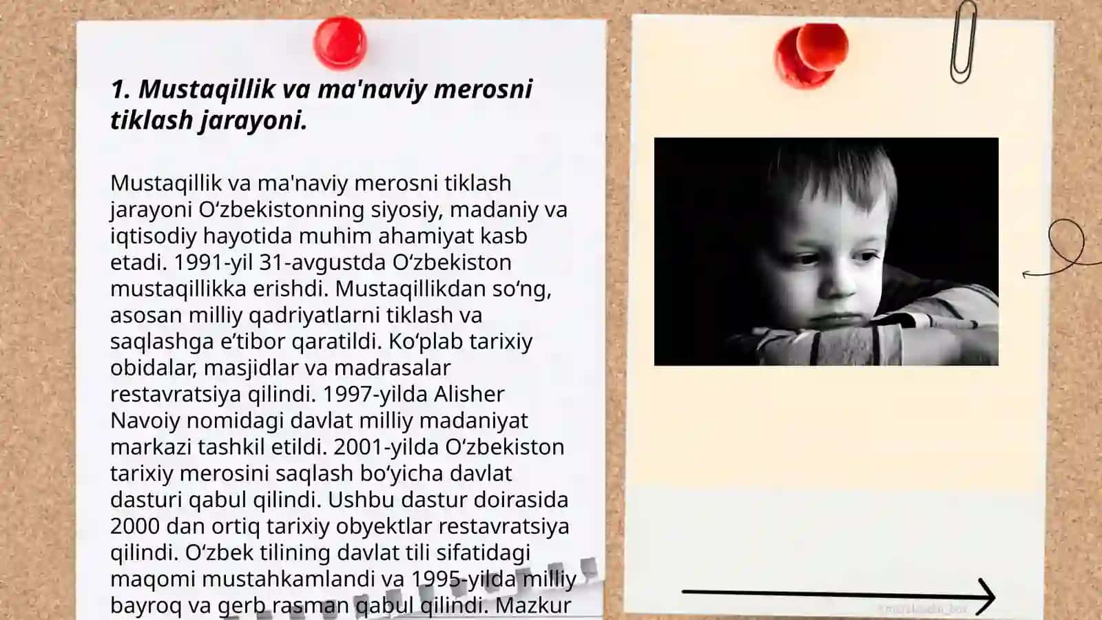 Mustaqillik yillarida Òzbekistonda ma'naviy meros milliy va diniy qadiryatlarning tiklanishi va rivojlanishi 3